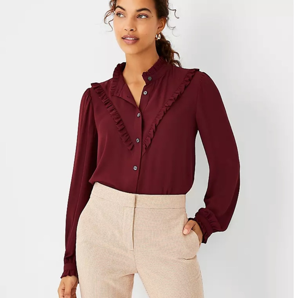 Ruffle yoke blouse